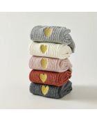 Calze al ginocchio Gold Heart - bianche