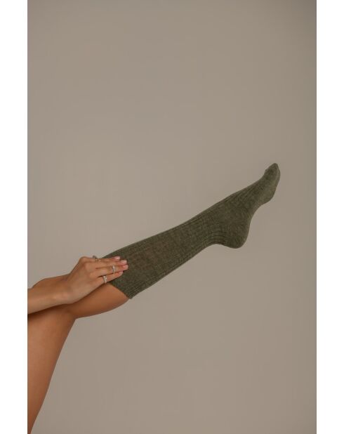 Socken aus Khakifarbener Alpakawolle