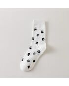 Chaussettes Empreintes Chat - Blanc