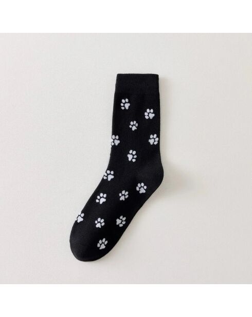 Chaussettes Empreintes Chat - Noir