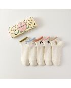 Lot de 5 Chaussettes Basses Têtes Animaux - Blanc