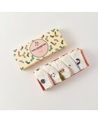 Lot de 5 Chaussettes Basses Têtes Animaux - Blanc
