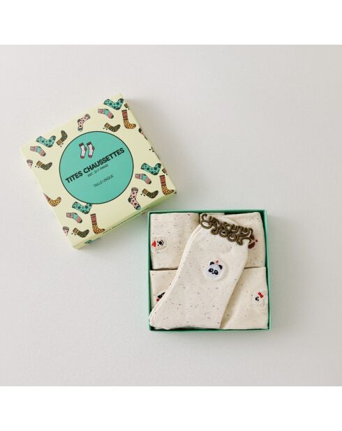 Set van 5 sokken Animal Heads & Ruffles - Beige
