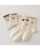 Lot de 5 Chaussettes Têtes Animaux & Volants - Beige