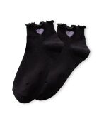 Lot de 5 Chaussettes Mi-Haute Coeur Tendre & Volant - Multicolore