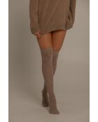 Leggings in lana di alpaca color cammello