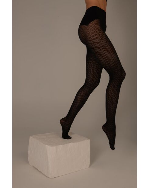 Schwarze Strumpfhose Wave