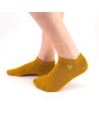 Set di 5 calzini laterali dorati a forma di cuore - Multicolor