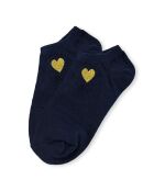 Set di 5 calzini laterali dorati a forma di cuore - Multicolor