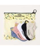 Lot de 5 Chaussettes Languette Coeur Doré Enfants - Multicolore