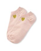 Set di 5 calzini laterali dorati a forma di cuore - Multicolor