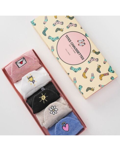 Lot de 5 Chaussettes Languette Printemps - Multicolore