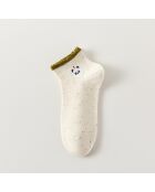 Lot de 5 Chaussettes Basses Têtes Animaux - Blanc