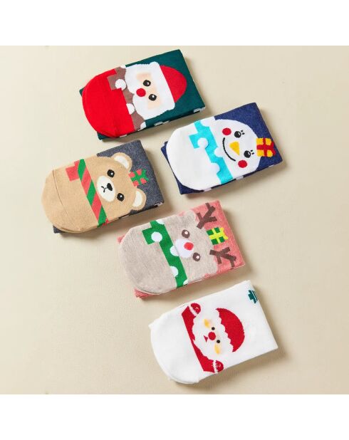 Hohe Socken mit Weihnachtsmotiv in Herzform, Grün