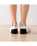 Chaussettes Languette Vache - Blanc/Noir