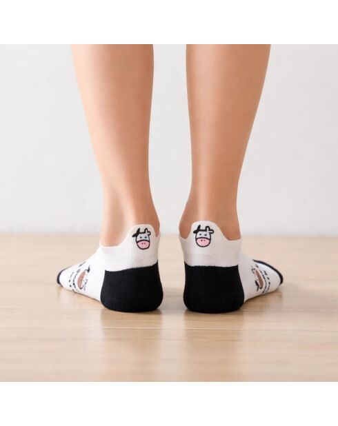 Chaussettes Languette Vache - Blanc/Noir