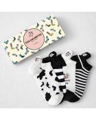 Confezione da 4 calzini Cow Tongue - Nero/Bianco