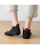 Red Heart Tongue Socks - Zwart