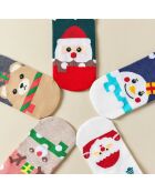 Hohe Socken mit weihnachtlichem Herz, Rosa
