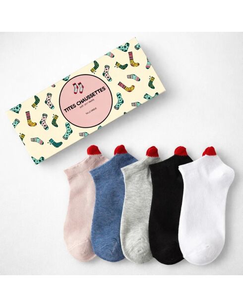 Confezione da 5 calzini rossi Coup de Coeur United - Multicolore