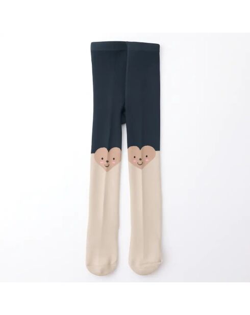 Lot de 2 Collants Coeur Enfants Fille - Beige