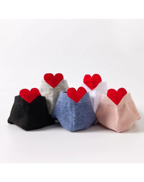 Confezione da 5 calzini rossi Coup de Coeur United - Multicolore