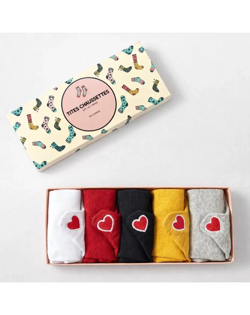Lot de 5 Chaussettes Languette Coup de Coeur - Multicolore