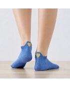 Confezione da 5 calzini da donna dorati con cinturino a cuore - Multicolore