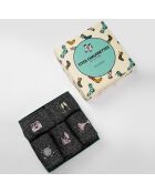 Strümpfe mit Glitter & Party High, Schwarz, 5er-Pack