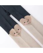 Lot de 2 Collants Coeur Enfants Fille - Beige