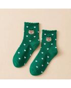 Christmas Heart & Ruffle Sokken - Groen