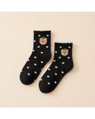 Calzini Christmas Heart & Flying - Neri