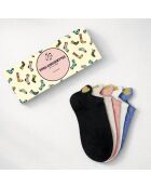 Confezione da 5 calzini da donna dorati con cinturino a cuore - Multicolore