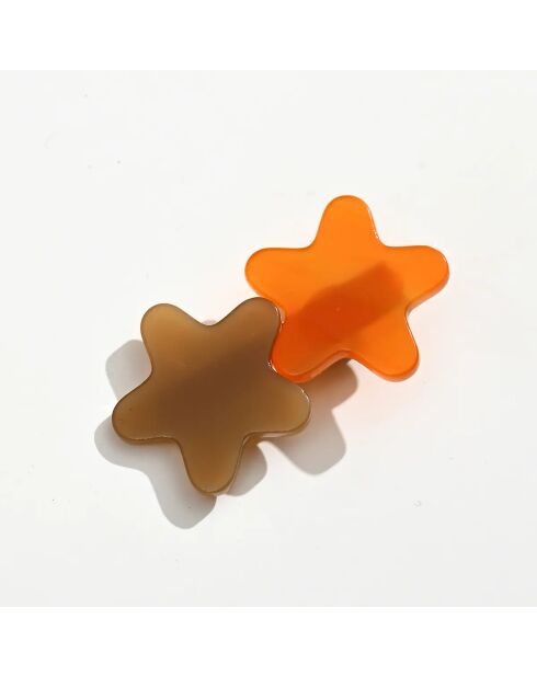 Barrettes étoile orange - Orange