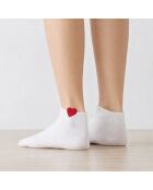 Petit Coeur halfhoge sokken - Wit
