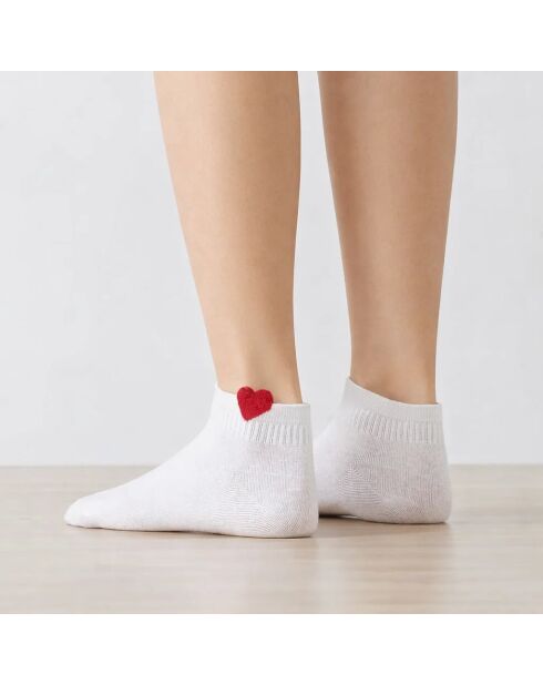 Petit Coeur Halbhohe Socken - Weiß
