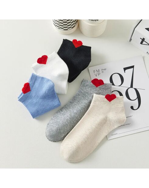 Petit Coeur Halbhohe Socken - Weiß