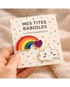 Stecknadeln mit Wolke und Regenbogen, mehrfarbig, 2er-Set