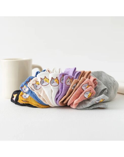 Chaussettes Languette Chat - Gris