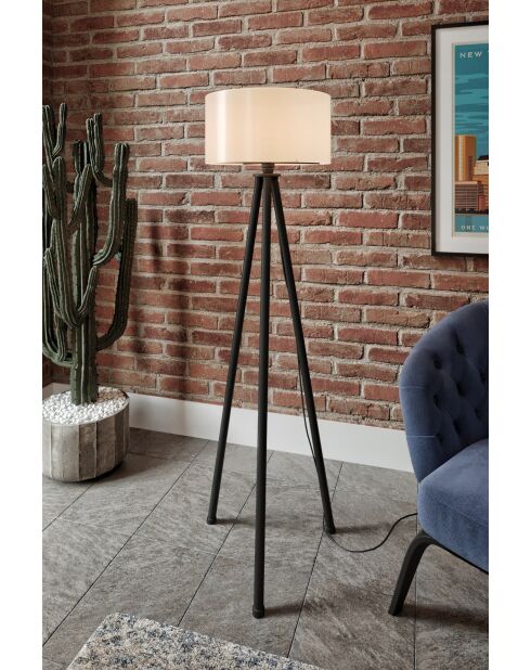 Lampadaire KS crème et noir - H.138 cm