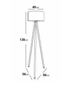 Lampadaire KS crème et noir - H.138 cm