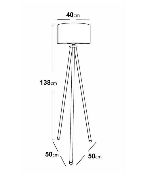 Lampadaire KS crème et noir - H.138 cm