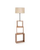 Lampada da terra AYD beige e legno - 20x37x140 cm