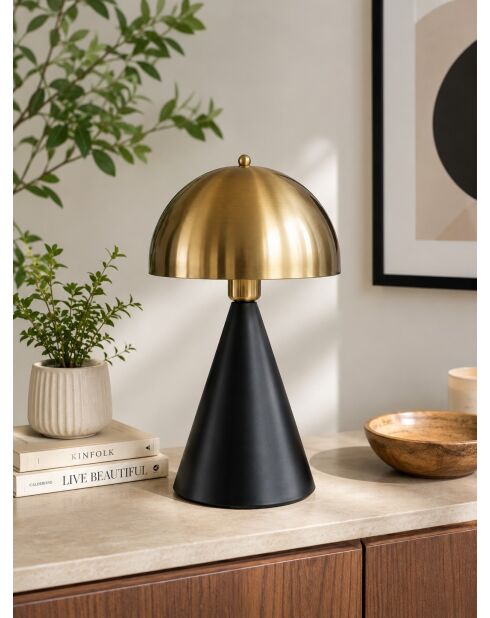 Lampe à poser 9094 patinée et noire - H.41 cm