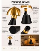 Lampe à poser 9094 patinée et noire - H.41 cm