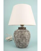 YL687 grijze en witte tafellamp - H.42 cm