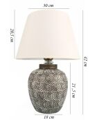 YL687 grijze en witte tafellamp - H.42 cm