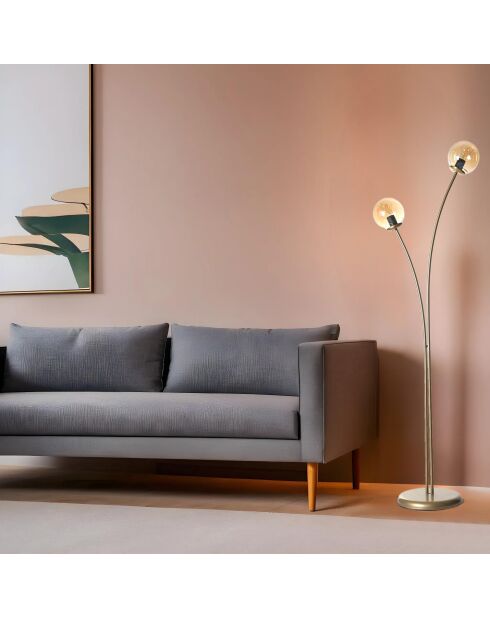 Lampadaire 8817 ambré et doré - H.165 cm