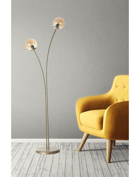 Lampadaire 8817 ambré et doré - H.165 cm
