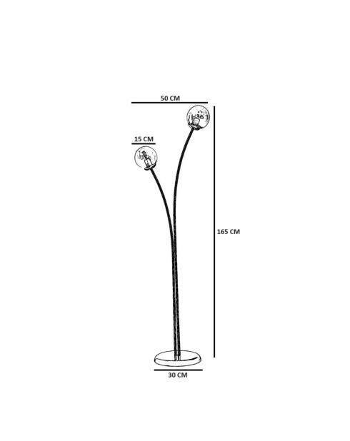 Lampadaire 8817 ambré et doré - H.165 cm
